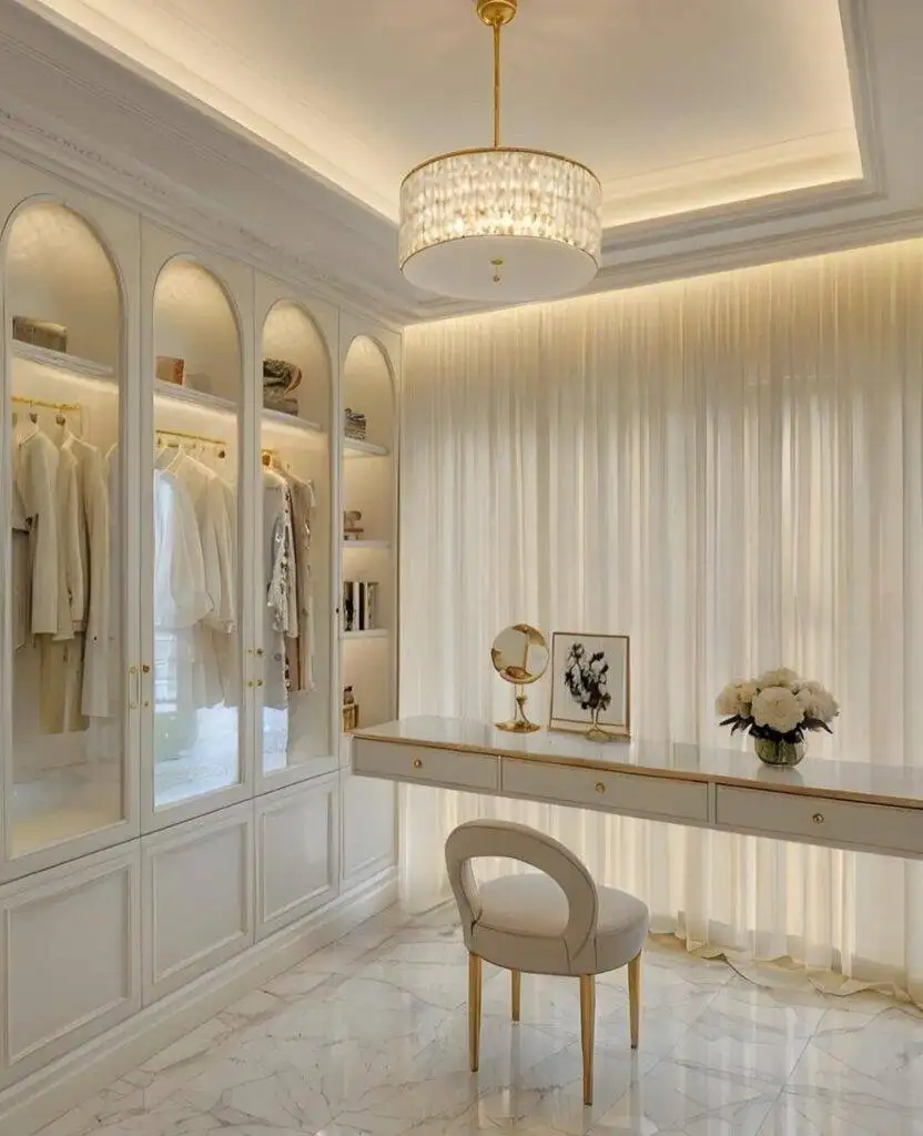 Dubai villa hallway makeover with premium wood finish and lighting