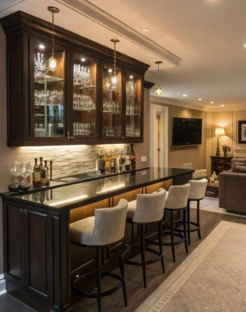 Bespoke kitchen fit-out with wooden cabinetry by MNC Carpentry UAE