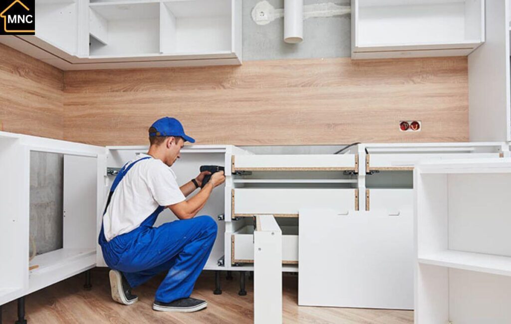 Affordable Carpentry Works Dubai – Professional kitchen cabinet installation by skilled carpenter
