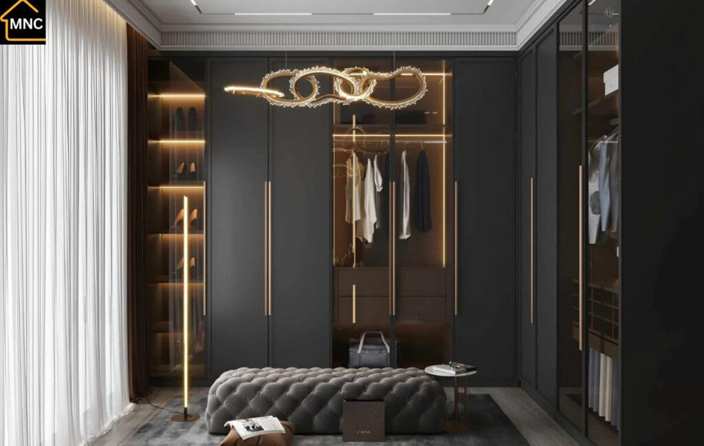 Luxury bespoke walk-in wardrobe crafted for Dubai homeowners