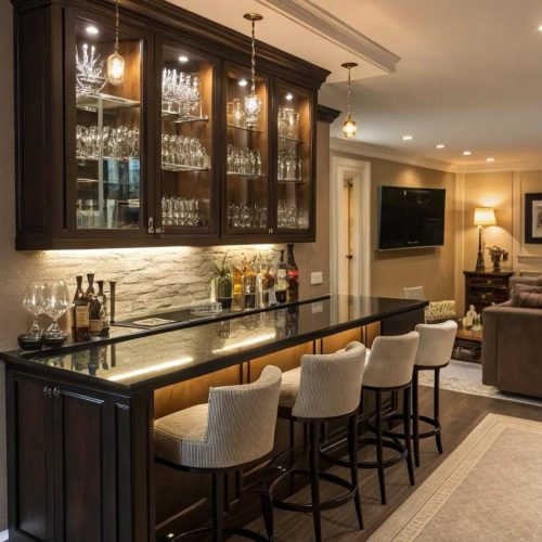 Bespoke kitchen fit-out with wooden cabinetry by MNC Carpentry UAE Bespoke kitchen fit-out with wooden cabinetry by MNC Carpentry UAE